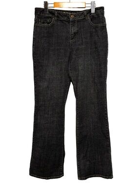 Optionelle Oxford Boot Cut Dark Wash Embroidered Jeans Size 12
